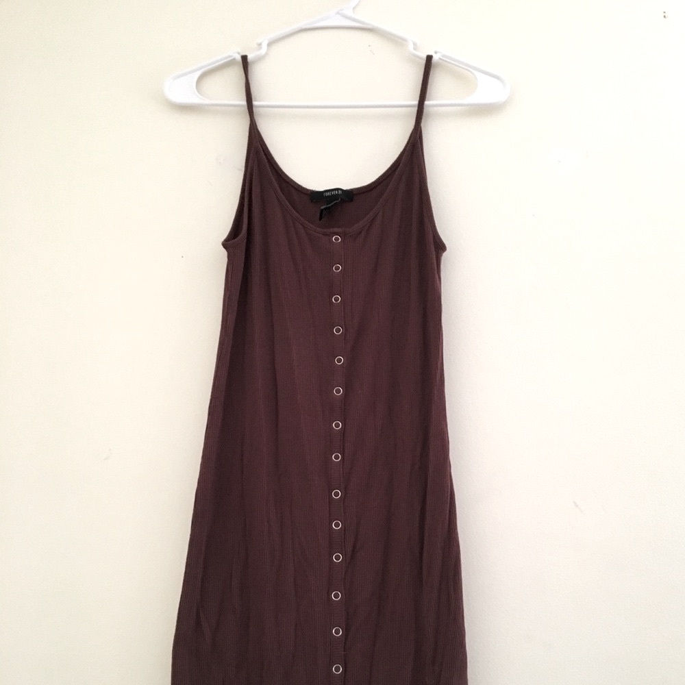 🌼Forever 21 Burgandy Button-up Bodycon Dress.
